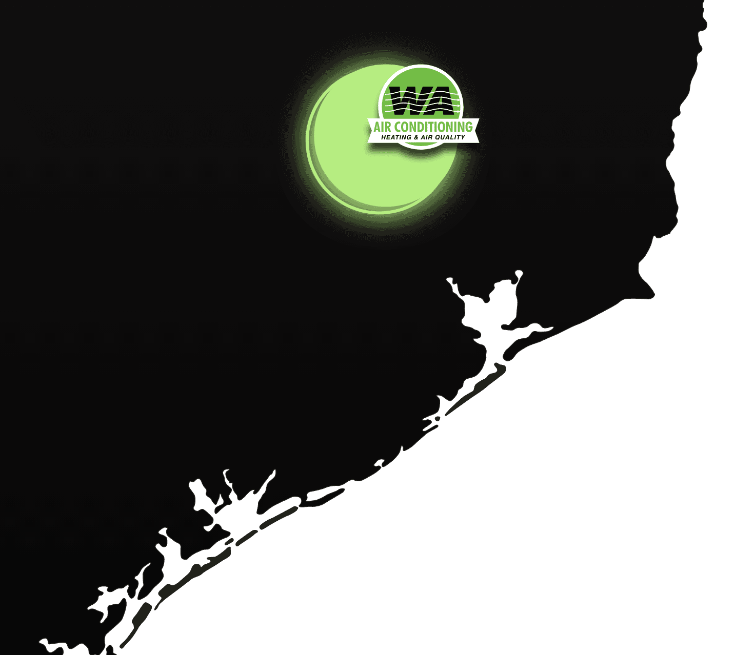 Service area for W A Air Conditioning, covering Huntsville, Trinity, and Willis, TX, and throughout the Trinity County area.