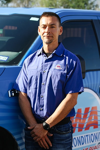 W A Air Conditioning employee; Josh Gutierrez - Owner.